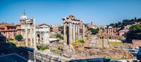 IMG_4216_Forum Romanum_Tempel des Vespasian+Septimius-Severus-Bogen+Tempel des Saturn-Pano